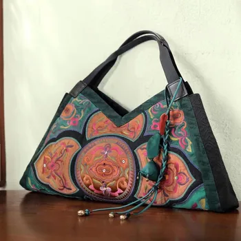Vysoko kvalitné ženy taška Pôvodné vyšívané etnických taška Bielizeň bavlnenej látky vintage kabelky ženy kapsičky