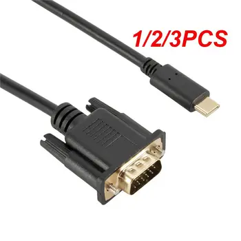 1/2/3KS 180 CM USB C Na VGA Kábel Hub 1080P Typ-C Revolúcie VGA Prenos Dát Adaptér Pre Notebook Externý Video Projektor.