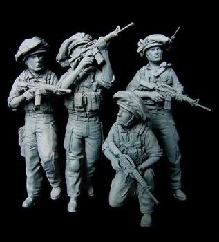 1/35 Rozsahu Die-cast Živice Obrázok Izraelský Vojak Model 4-osoby montážna sada Diorama Montáž Model Nevyfarbené