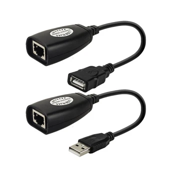 1 Dvojica USB na RJ45 LAN Ethernet Predlžovací Kábel Adaptéra 50M Vzdialenosť Extender