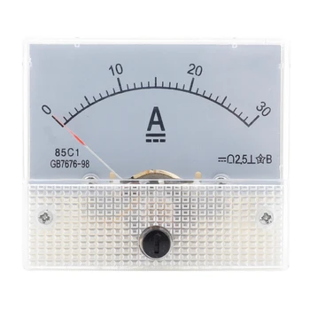 1 KS DC Voltmeter Ukazovateľ Hlavu 85C1-DC 30A Biely ABS Analógový Ammeter Panel Meter