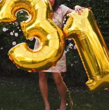 100ks/veľa 40 palcový 0-9 zlaté/strieborné fólie počet balónikov, narodeniny, svadobné party dekorácie hélium nafukovací balón hračky lin2979