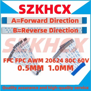 10Pcs Ploché Flexibilný Kábel FFC FPC LCD AWM 20624 80C 60V VW-1 FFC - 1.0 MM 16/20/22/24/26/28/30/32/36/34/40/45/50/54/60 Pin