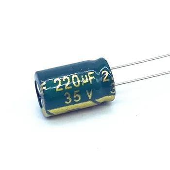 10pcs/veľa Nízka Impedancia vysoká frekvencia 35v 220UF hliníkové elektrolytický kondenzátor veľkosť 8*12 220UF35V 20%