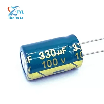 10pcs/veľa vysoká frekvencia nízka impedancia 100v 330UF hliníkové elektrolytický kondenzátor veľkosť 13*20 330UF 20%