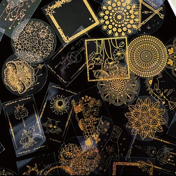 114 Lesklé Holografické Živice Stickes Hviezdne Nebo Mandala Kvety Témy Transparentné odtlačkový aršík Nálepiek, Vintage Plánovači DIY Nálepky