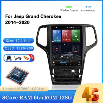 12.1 palce Na Jeep Grand Cherokee WK2 na roky 2014-2020 Auto Multimediálne Video Prehrávač, GPS Navigáciu, Rádio 8Core 6+128G Android 11 Carplay