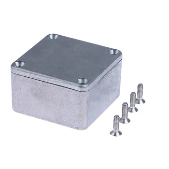 1590LB Mini Strieborná Hliníková konštrukcia Elektronických Diecast Stompbox Projektu Box 50*50*3mm