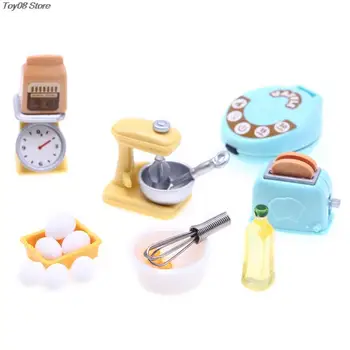 1Set Doll House Mini Simulácia Kuchyni Varenie Rekvizity Miniatúrne Potravín Hrať Scénu Mini Metla, Vafle Rúra Model