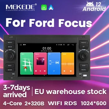 2 Din Rádio autorádio Android 12 Multimediálny Prehrávač Pre Ford Focus Mondeo S/C-MAX, Fiesta Fusion Kuga 7Inch Vedúci Jednotky Carplay Auto