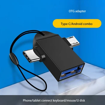 2 v 1 OTG Adaptér Typ-C Micro USB Mužov USB3.0 Ženské Kábel Converter Rýchlo Nabíjačka, Napájací Adaptér Vysokorýchlostný Prenos