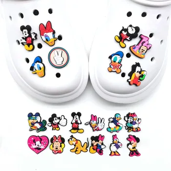 20Pcs Mickey Mouse PVC Obuvi Otvor Spona Príslušenstvo Minnie DIY Cartoon Zvieratá Topánky Výzdoba Pre Deti Croc Charms Deti Strany Darček