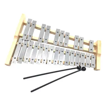 25 Tlačidlo Glockenspiel Darčeky Kompaktný pre Začiatočníkov Prenosné Hliníkové Xylophone