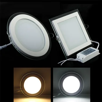3 farebné sklo led SMD panel osvetlenia LED Stropné Svetlo Zapustené AC85-265V LED Downlight SMD 6W 9W 12W 18W Domov osvetlenie 1pcs