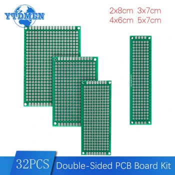 32PCS Prototyping Breadboard PCB DIY Univerzálna Doska 2x8cm 3x7cm 4x6cm 5x7cm Každý 8pcs PCB Dosky Protoboard, pre Arduino