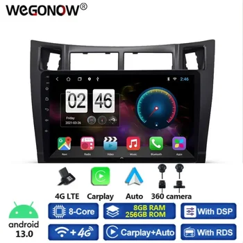 360 Panoramatická Kamera 8G+256G Android 13.0 Auto DVD Prehrávač, GPS, WIFI, Bluetooth 5.0 RDS Auto Radio Na Toyota Yaris XP90 2005 - 2012