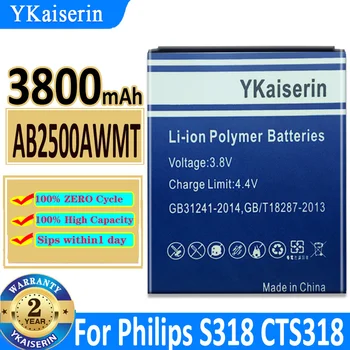 3800mAh YKaiserin Batérie Philips Pre Philips S318 CTS318 Mobilný Telefón AB2500AWMT Inteligentného Mobilného Batérie Batterij Bateria
