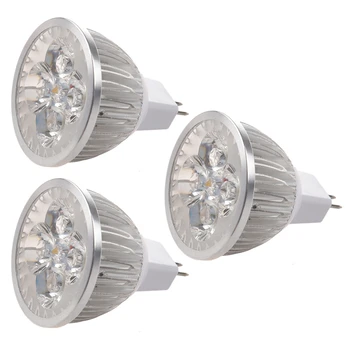 3ks 4 X 1W GU5.3 12V MR16 Teplé Biele Svetlo LED Žiarovka Pozornosti