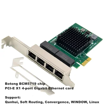 4-Port Servera PCI-E Gigabit Ethernet karty Stolný Počítač BCM5719 mäkké trasy skupiny Agregácie