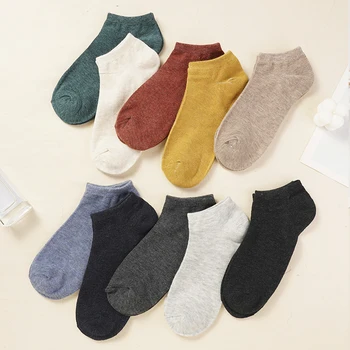 4 Páry/Veľa pánske Bavlnené Ponožky Hot Predaj Nízke Trubice Priedušná Pohodlné Jednoduché Módy Darčeky Muž Členok jednofarebné Ponožky