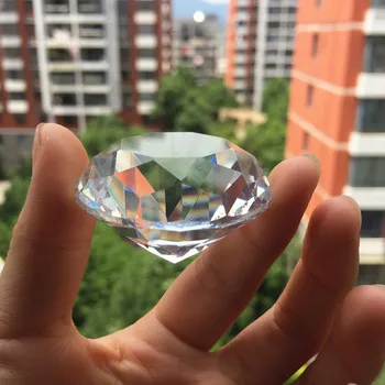 40 mm Priehľadný Kryštál Diamantu Paperweight Sklo Fengshui Remesiel Domov Ozdoby, Svadobné Party Dekor Upomienkové Darčeky