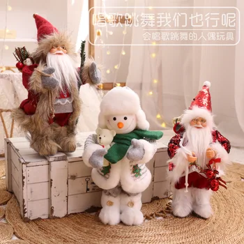 45/35 cm Veľkými rozmermi, Vianočné Dekorácie Doll Krátke Plyšové Tlač Santa Claus Snehuliak Bábika Vianočný Strom Dekorácie Figúrka