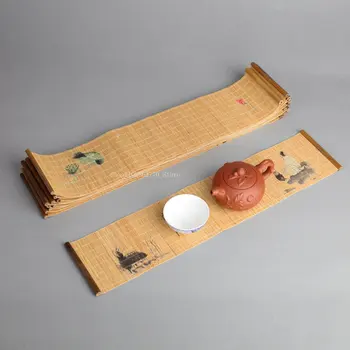 45 cm Prírodné Tlač Bambusu Kadidlo Mat DIY Domáce Zen Kadidlo Aromaterapia Sporák Hrať Zhuan Prázdne Čajový Obrad Dekorácie
