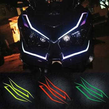 4PCS Motocykel Kapotáže Nálepky Dekorácie Reflexné Pohode Predné Vytiahnuť Svetlometu Obtlačky pre Kawasaki Ninja NINJA400 H2 H2SX