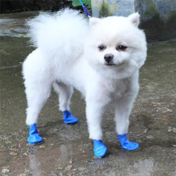 4PCS/Set Nepremokavé Topánky pre Psa Chihuahua Balón Typ Gumy Dážď Topánky Prenosné Pes Príslušenstvo Outdoor Obuv, Ponožky