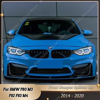 4Pcs Predný Nárazník Spojler Rozdeľovač Vzduchu Nôž Hmlové Svietidlo Výbava Auto Príslušenstvo Pre BMW F80 M3 F82 F83 M4 na roky 2014-2020 Lesklý Čierny ABS