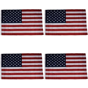 4X Podpore Americkej Vlajky USA - 150 X 90 cm (100% Obraz-Kompatibilný) CNIM Hot