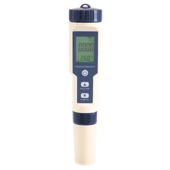 5 v 1 TDS/ES/PH/Salinita/Teplota meradla, Digitálna Kvalita Vody Monitor Tester pre Bazény, Pitnej Vody, Akváriá(s Backl