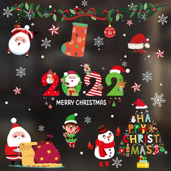 50*70 cm Vianoce Okno Nálepky Veselé Vianočné Dekorácie pre Domov Vianočné Nálepky na Stenu Miestnosti, Deti Stenu 2022 Nový Rok
