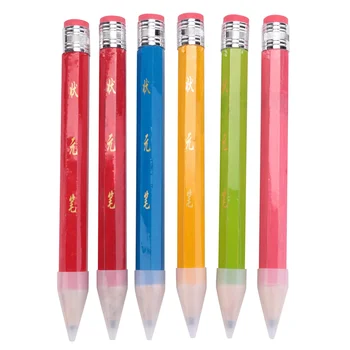 6 Ks Drevených Jumbo Ceruzky pre Prop, Zábavné Veľké Ceruzka Obrovský, Obrie Ceruzka 14 Palcový Ceruzka pre Domáce a Školské potreby