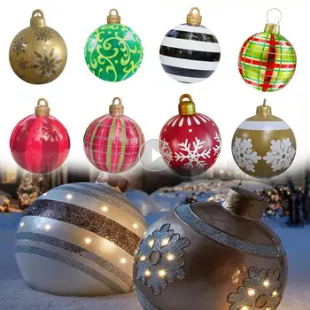 60 CM Vianoce Nafukovacie Zdobené Gule Vianočné Gule Vonkajšie PVC Vianočné Dekorácie, Hračky Loptu Navidad Strom Dekorácie