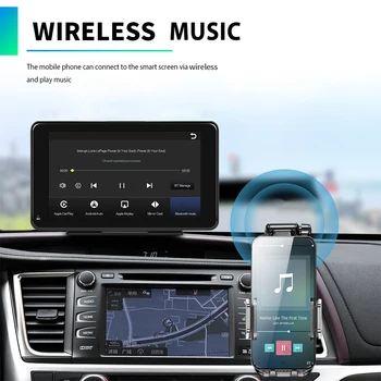 7 Palcový autorádia Bluetooth-kompatibilné Bezdrôtové Carplay Android Auto FM Rádio Cúvaní Kamera Prenosné Auto Stereo FM Vysielač
