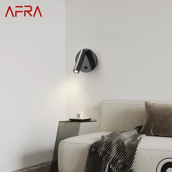 AFRA Nordic Čierne Nástenné Svietidlá Svietidlá LED Moderné Mosadz Interiéru Sconce Lampa pre Domáce Obývacia Izba Posteli Reflektory