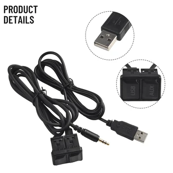 AUX Kábel Auto, USB, AUX Adaptér Auto Príslušenstvo 3.4*2.3 CM, Čierny Rozšírenie Plastové USB Drôt Postroj S Protiprachový Kryt