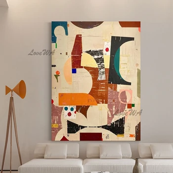 Abstraktnú Olejomaľbu Umelecké Plátno Farebné Akrylové Textúra Frameless Obývacia Izba Obrázky Na Steny Moderného Interiéru Showpieces