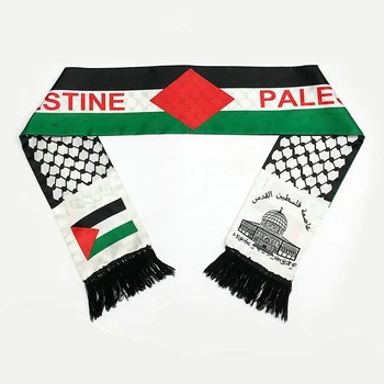 Aerlxemrbrae Palestíny vlajka Vlastný Šál palestíny národný deň 14*130 cm Šatku Tlač Satin Palestínske Vlajky Šatku
