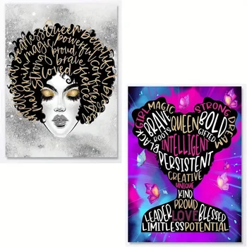 African American Black Dievča, Nástenné Plagáty Žena Stenu Decor Art Vytlačí Darček Pre Ženy Teen Tween Dievča Izba Inšpiratívne Plagáty