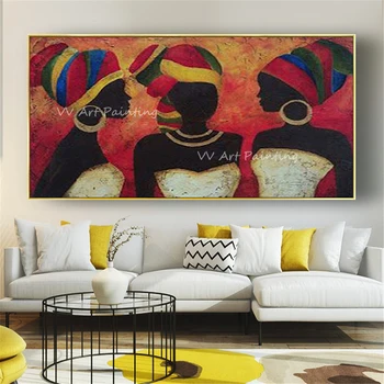 Africkej ženy veľké veľkosti na výšku klasické krásny obrázok pop dizajn moderný obraz, olejomaľba na Obývacia Izba dekorácie