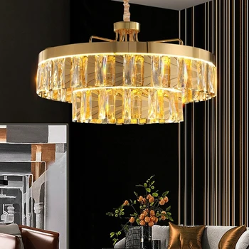 AiPaiTe LED Nehrdzavejúcej Ocele elektrolyticky pokrývajú Zlato Krištáľový Luster, Svetelný Luxusné Domova pre Obývacej Miestnosti, Reštaurácie, Hotela.