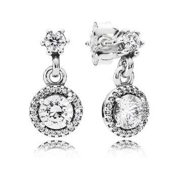 Autentické 925 Sterling Silver Klasickú Eleganciu Módne Náušnice Kvapka Pre Ženy Darček DIY Šperky