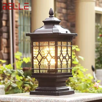 BELLE Vonkajšie Klasických Post Lampa Jednoduché Elektriny LED Pilier Svetla Vodotesný pre Villa Nádvorie Retro Záhrada Krajiny