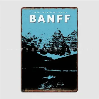 Banff Morénové Jazero Kanada Kovová Doska Plagát Pub Strán Tlač Stenu Doska Tin Podpísať Plagát