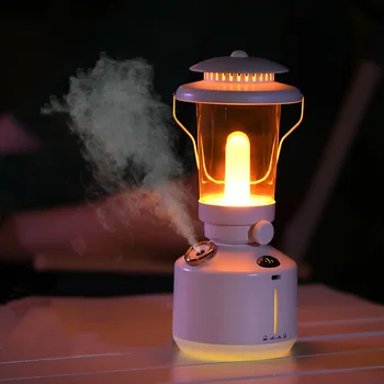 Bezdrôtové Zvlhčovač Vzduchu Camping Lampa Aromaterapia Výustka s LED Svetlo, USB Spoplatnené Retro Petrolej Lampa Hmly Maker pre Domáce