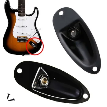 Black Loď Vstup Výstup Doska Socket S Skrutky Pre Fender Strat Gitara