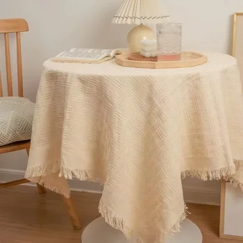 Béžová retro pletené dlho čaj stôl, jedálenský stôl kryt, gauč, jednoduché a high-end narodeniny dekorácie D6F303