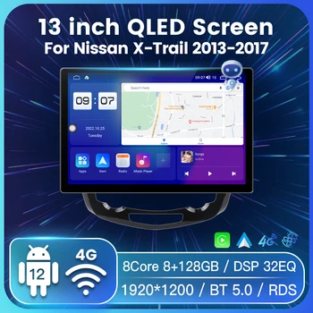 Car Audio Video Prehrávač Pre Nissan X-Trail 2013 2014 2015 2016 2017 GPS Multimediálne Rádio, Všetko v Jednom RDS DSP Pre Bezdrôtové Carplay